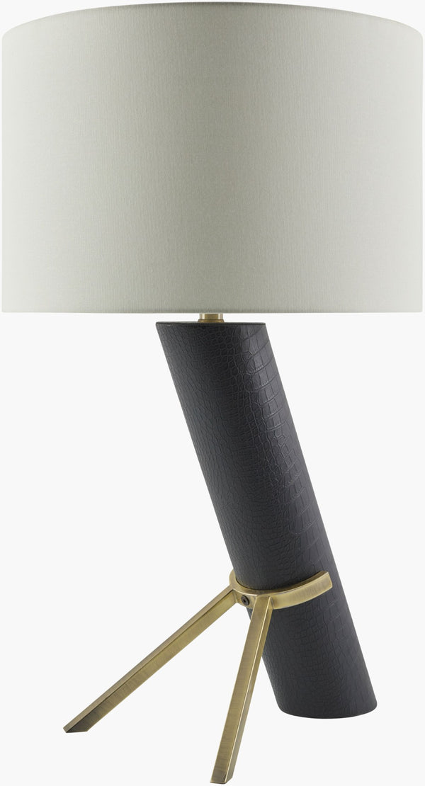 Livabliss Subida Sculptural Resin Table Lamp with Linen Drum Shade for Warm Ambient Glow SBD-002