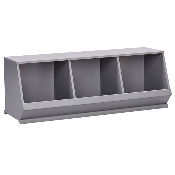 Homelegance By Top-Line Delrico Modular Stacking Storage Bins Grey MDF