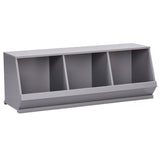 Homelegance By Top-Line Delrico Modular Stacking Storage Bins Grey MDF