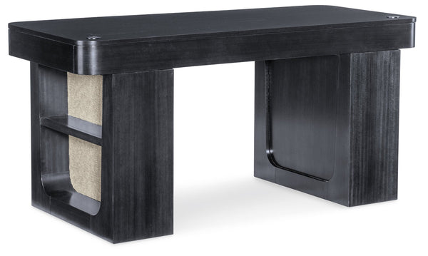Hooker Furniture Kenzo Sit to Stand Home Office Desk with Grass Cloth Accents and Wood Grain Finish 6104-10458-99