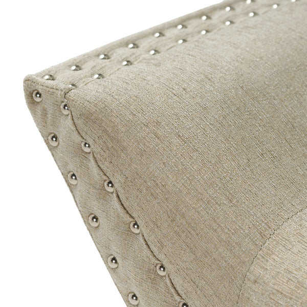 English Elm Christopher Knight Home® - Modern Button Tufted Sitting Bench with Nailhead Trim and Birch Wood Legs — Upholstered Accent Ottoman for Entryway or Living Room Seating Beige 54753.00ALM