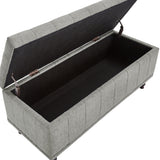 Homelegance By Top-Line Lyon Tufted Storage Bench Grey Polyester