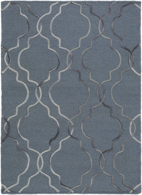 Surya Seabrook Sbk-9002 2' X 3' Handmade Wool Rug – Modern Decor, Durable Craftsmanship, Spot Clean Only! Blue Wool Sbk9019-23