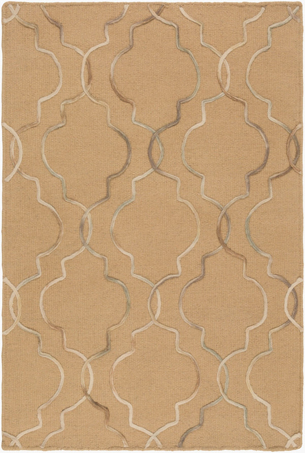 Surya Seabrook Sbk-9002 2' X 3' Handmade Wool Rug – Modern Decor, Durable Craftsmanship, Spot Clean Only! Tan Wool Sbk9021-23
