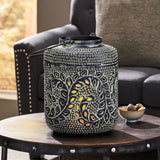 Christopher Knight Home® - Noble House - Miske Boho Handcrafted Large Decorative Lantern, Green Patina and Black