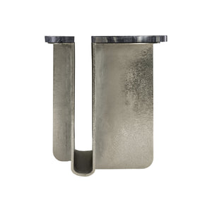 Bernhardt Bernhardt Sculptural Tegan Side Table With Black Forest Marble Tops & Shiny Nickel Cast Aluminum Base 305123