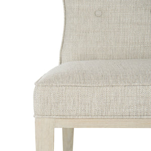 Bernhardt Bernhardt East Hampton Side Chair In Cerused Ash Finish With Muted Gray Tufted Upholstery, Neo-Traditional Elegance 395541