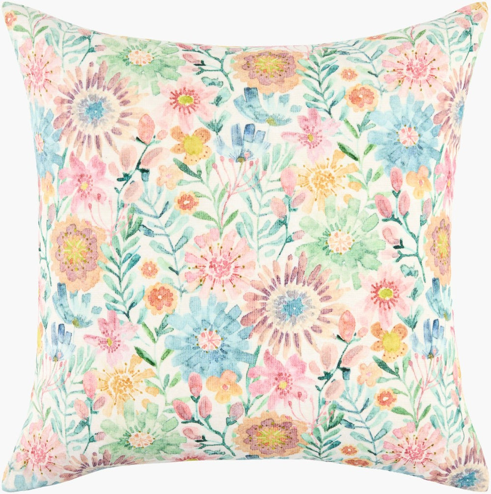 Livabliss Spring Bouquet Floral Accent Pillow Handcrafted Polyester Square Sofa Throw Decor SBT004-1818
