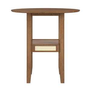 Homelegance By Top-Line Delroy Cane Accent Counter Height Table Oak Rubberwood