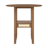 Homelegance By Top-Line Delroy Cane Accent Counter Height Table Oak Rubberwood