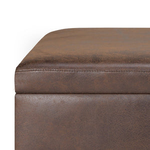 English Elm Owen - Versatile Mid-Century Storage Ottoman In Distressed Chestnut Brown For Stylish Living Spaces B136P159196-GIGA