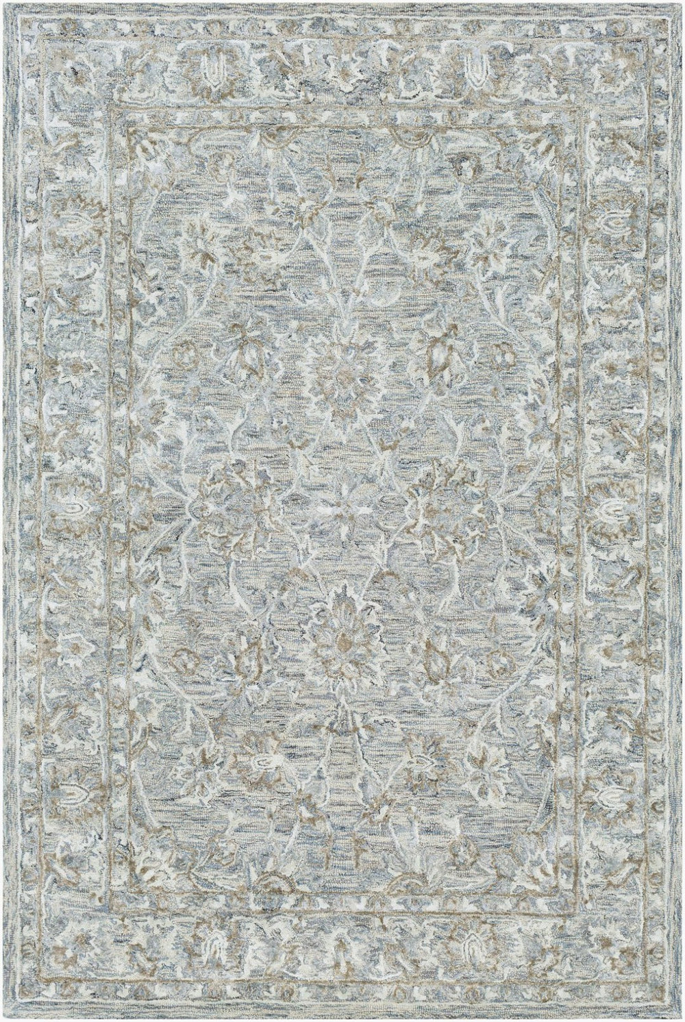Livabliss Shelby Hand Tufted Wool Viscose Accent Rug with Sculptural High Low Pile Indian Design Denim, Sage 5' x 7'6" SBY1001-576