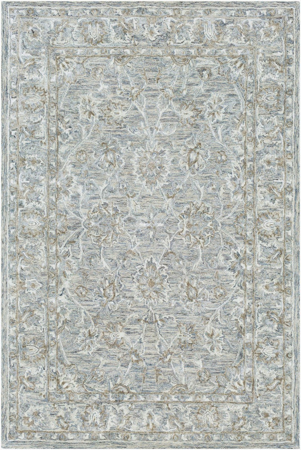Livabliss Shelby Hand Tufted Wool Viscose Accent Rug with Sculptural High Low Pile Indian Design Denim, Sage 5' x 7'6" SBY1001-576