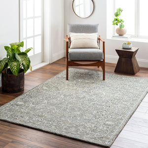 Livabliss Shelby Hand Tufted Wool Viscose Accent Rug with Sculptural High Low Pile Indian Design Denim, Sage 5' x 7'6" SBY1001-576