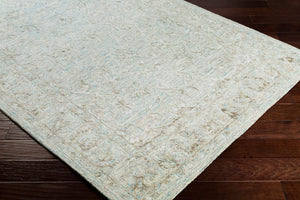 Livabliss Shelby Hand Tufted Wool Viscose Accent Rug Traditional Indian Craft Textured Pile Aqua, Light Gra 7' x 9' SBY1002-79