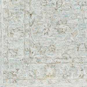 Livabliss Shelby Hand Tufted Wool Viscose Accent Rug Traditional Indian Craft Textured Pile Aqua, Light Gra 7' x 9' SBY1002-79