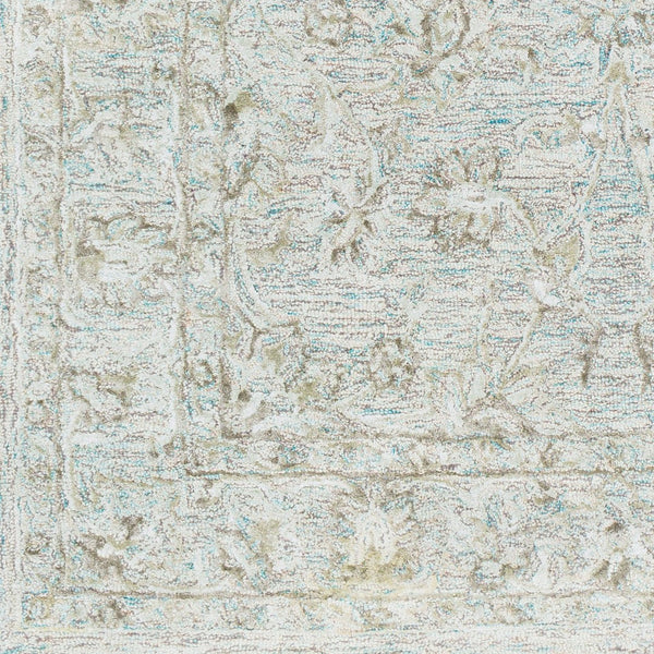 Livabliss Shelby Hand Tufted Wool Viscose Accent Rug Traditional Indian Craft Textured Pile Aqua, Light Gra 7' x 9' SBY1002-79