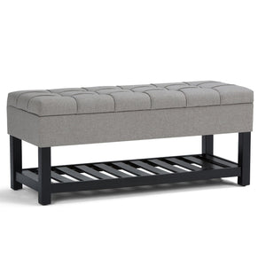 English Elm Saxon Storage Ottoman Bench In Dove Grey - Versatile, Stylish Seating With Hidden Storage Solution B136P159132-GIGA
