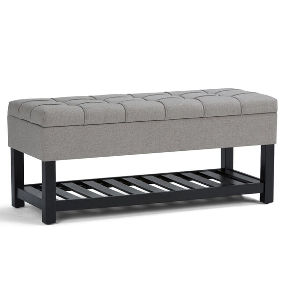 English Elm Saxon Storage Ottoman Bench In Dove Grey - Versatile, Stylish Seating With Hidden Storage Solution B136P159132-GIGA