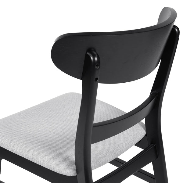 English Elm [video] Rubberwood Dining Chairs Set of 2 Upholstered Mid-century Seats for Modern Homes Light Grey 58915.00LGRY