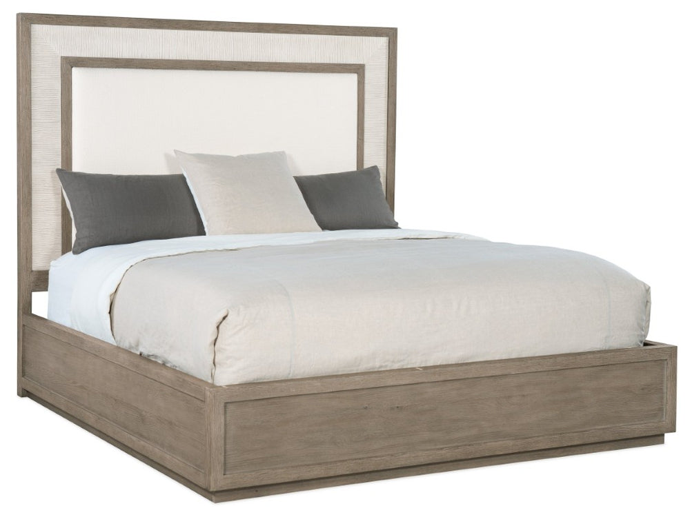 Hooker Furniture Serenity Coastal Cottage California King Upholstered Panel Bed With Two-Tone Malibu Oak Finish And Textured Headboard Pmid Beige 6350-90260-95