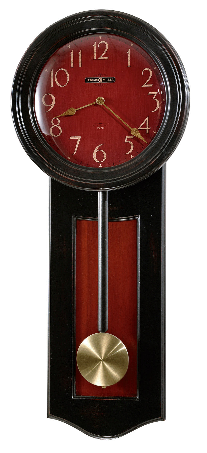 Hekman Furniture 625390 Alexi Antique Wall Clock - Elegant Timepiece With Pendulum, Vintage Style For Home Decor Worn Black (Red Undertone) Alexi Wall Clock 625390