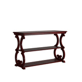 Homelegance By Top-Line Maude Wood Scroll Sofa Table Red Veneer