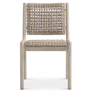 Bernhardt Bernhardt Atlas Outdoor Side Chair With Teak Frame & All-Weather Wicker, Sea Oat/Pampas Finish Elegance X09543