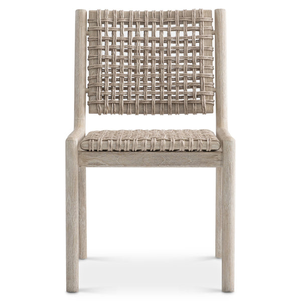 Bernhardt Bernhardt Atlas Outdoor Side Chair With Teak Frame & All-Weather Wicker, Sea Oat/Pampas Finish Elegance X09543