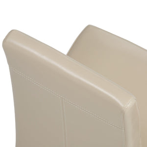 English Elm Acadian Parson Dining Chair Set Of 2 - Luxurious Satin Cream Vegan Leather For Stylish Comfort B136P159792
