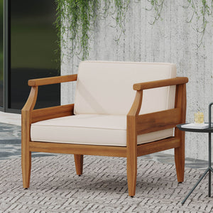 English Elm Christopher Knight Home® - ASTON Acacia Club Chair Cream – Weather-Resistant Outdoor Accent, Open Slat Seating, 400lb Capacity 68589.00CRM