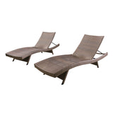 Christopher Knight Home® - Noble House - Salem Outdoor Mixed Mocha Wicker Armless Chaise Lounge - Set Of 2