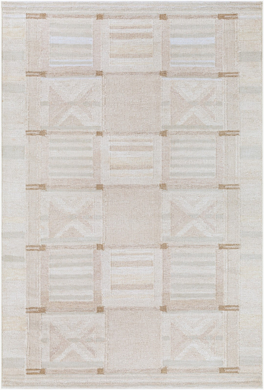 Surya Scandi 2' X 3' Handmade Area Rug – Luxurious Cotton, Acrylic, And Wool Blend For Elegant Home Decor Tan Viscose,Linen,Acrylic,Wool Scd2302-23