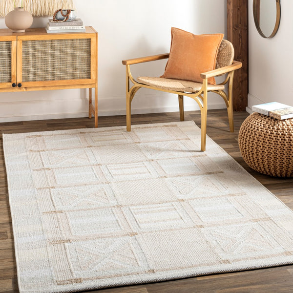 Surya Scandi 2' X 3' Handmade Area Rug – Luxurious Cotton, Acrylic, And Wool Blend For Elegant Home Decor Tan Viscose,Linen,Acrylic,Wool Scd2302-23