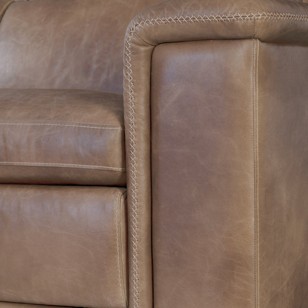 Bernhardt Bernhardt Lioni Leather Power-Motion Sectional With Usb Charging, Power Headrests, Sleek Contemporary Design Brown 122.5" W x 122.5" D x 32.5" H K2087