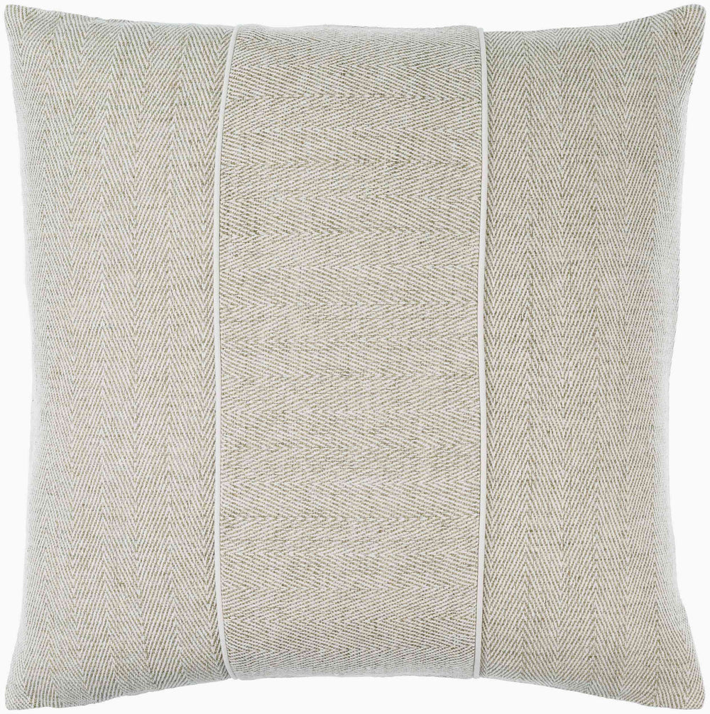 Surya Stitched Linen Accent Pillow - 18"X18" Stylish Home Decor With Intricate Stitching & Easy Care Beige Linen,Cotton Sce001-2020d