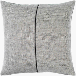 Surya Stitched Linen Accent Pillow - 18"X18" Stylish Home Decor With Intricate Stitching & Easy Care Charcoal Linen,Cotton Sce002-1818
