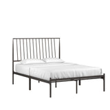 Homelegance By Top-Line Dante Metal Platform Bed with Curved Metal Headboard Dark Bronze Metal