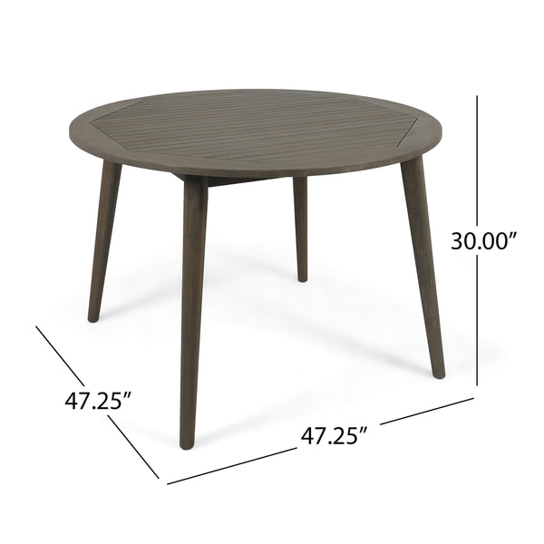 English Elm Stamford Solid Acacia Outdoor Square Dining Table Seats Four with Gray Modern Finish 63119.00GRY