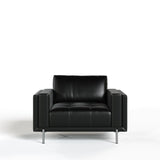 VIG Furniture Divani Casa Schmidt - Modern Black Leather Sofa + 2 Chairs VGKK-KF.7020-SET-BLK