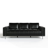 VIG Furniture Divani Casa Schmidt - Modern Black Leather Sofa + 2 Chairs VGKK-KF.7020-SET-BLK