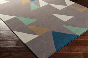 Surya Scion Sci-28 2' X 3' Handmade Wool Rug - Modern, Stylish Design With Medium Pile & One-year Warranty Gray Wool Sci39-23