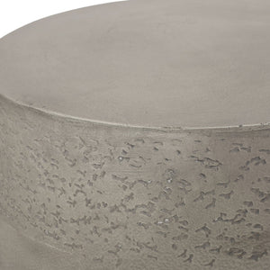 English Elm Orion Concrete Drum Side Table with Sculptural Flared Base for Eclectic Living Spaces 69455.00CONRT