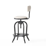 Christopher Knight Home® - Noble House - Vlippu Modern Industrial Upholstered Adjustable Height Swivel Barstool