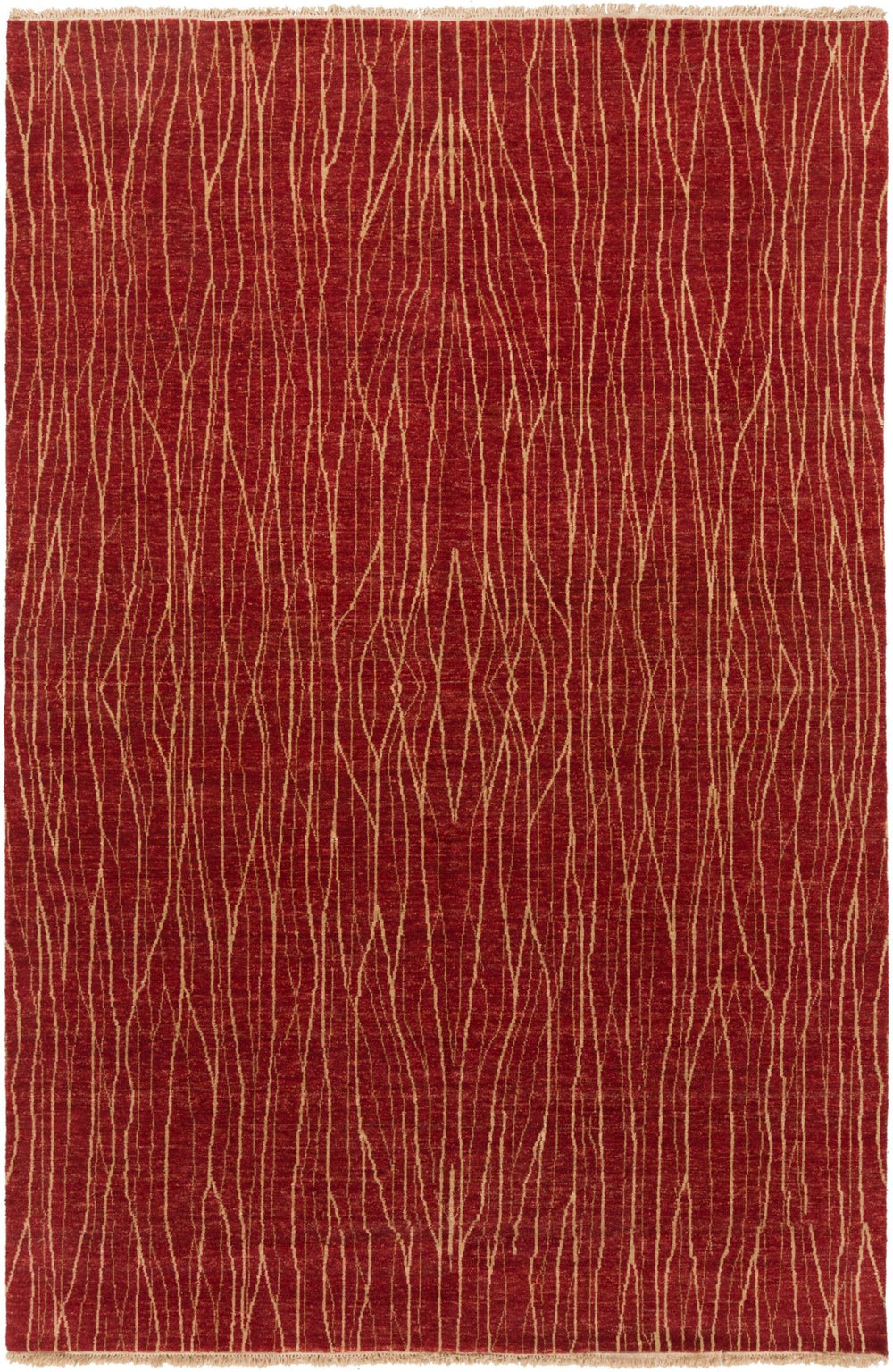 Surya Scarlet Handmade 2' X 3' Luxurious Medium Pile Rug - Elegant, Vibrant Color For Stylish Home Decor Red Nz Wool Scl1001-69