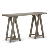 Serenique Solid Wood Console Table with Sawhorse Supports