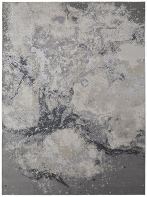 Feizy Rugs Astra Abstract Watercolor Rug – Elevate Your Space With Luxurious Metallic Designs And Soft Texture Gray,Ivory Polyester,Polypropylene Ara39l3fgrybgej00