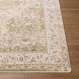 Livabliss Seclusion Traditional Fringed Polyester Area Rug Woven in Turkey for Living Rooms Light Beige, Ta 5' x 7'5" SCN2300-575