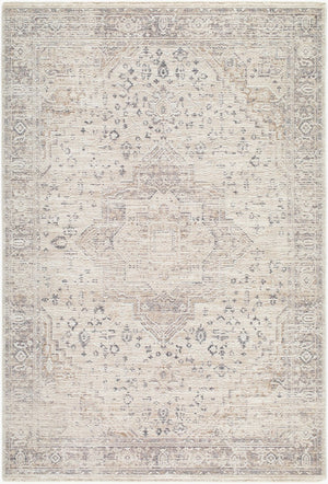 Livabliss Seclusion Traditional Machine Woven Polyester Area Rug with Fringe for Living Rooms Light Beige, Gr 5' x 7'5" SCN2301-575