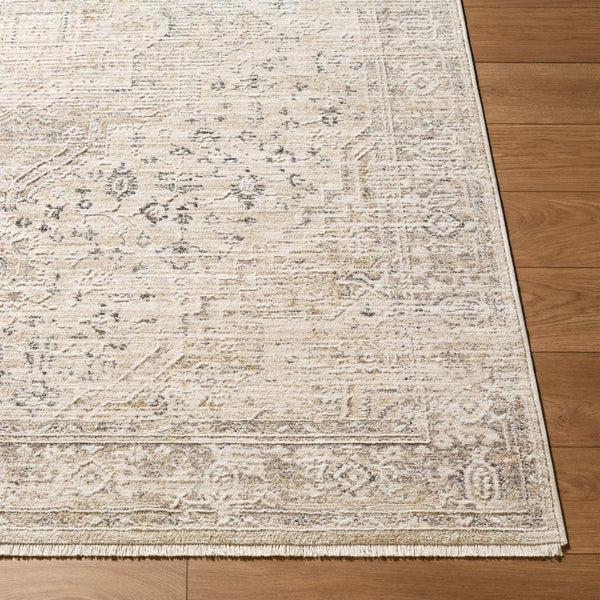 Livabliss Seclusion Traditional Machine Woven Polyester Area Rug with Fringe for Living Rooms Light Beige, Gr 5' x 7'5" SCN2301-575